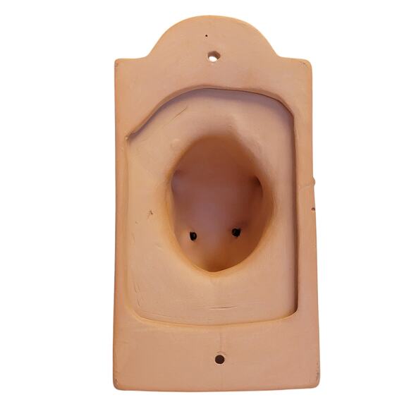 VTG Terracotta Pig Wall Hanging 3D Glass Eyes Farmhouse Home Decor Ceramic 3.5x7 - Picture 7 of 7